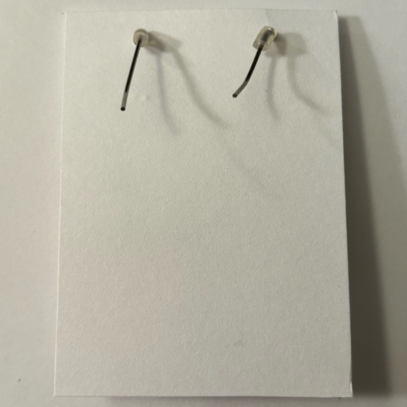 Handmade Handcrafted Beaded Dangle Earrings - yellow / brown & white - Picture 2 of 2